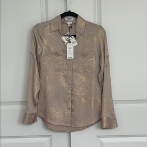 Express Shimmering Gold Portofino Shirt
